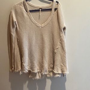 Free People Cream Knit Sweater